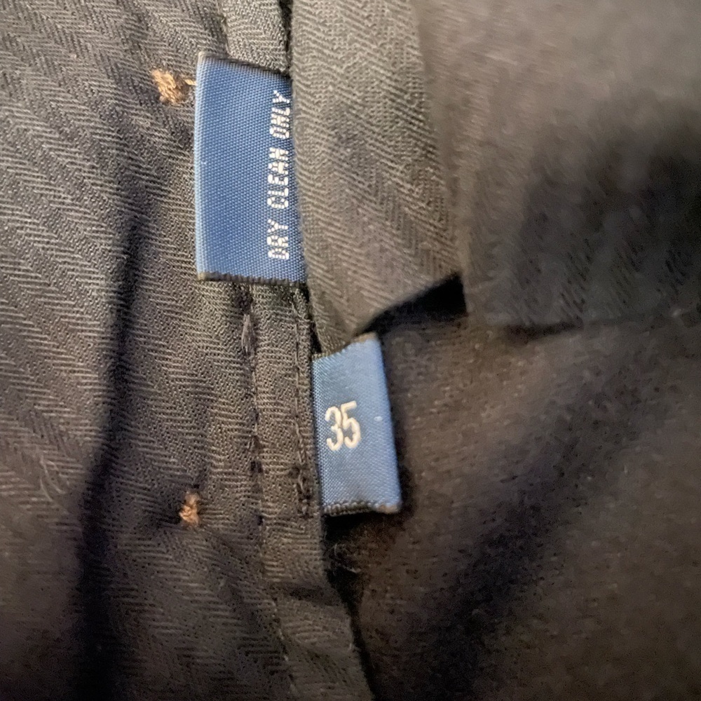 Ralph Lauren Men's Black Classic-Fit Wool Trousers Pants 35W 34L‌‌ - Picture 7 of 13